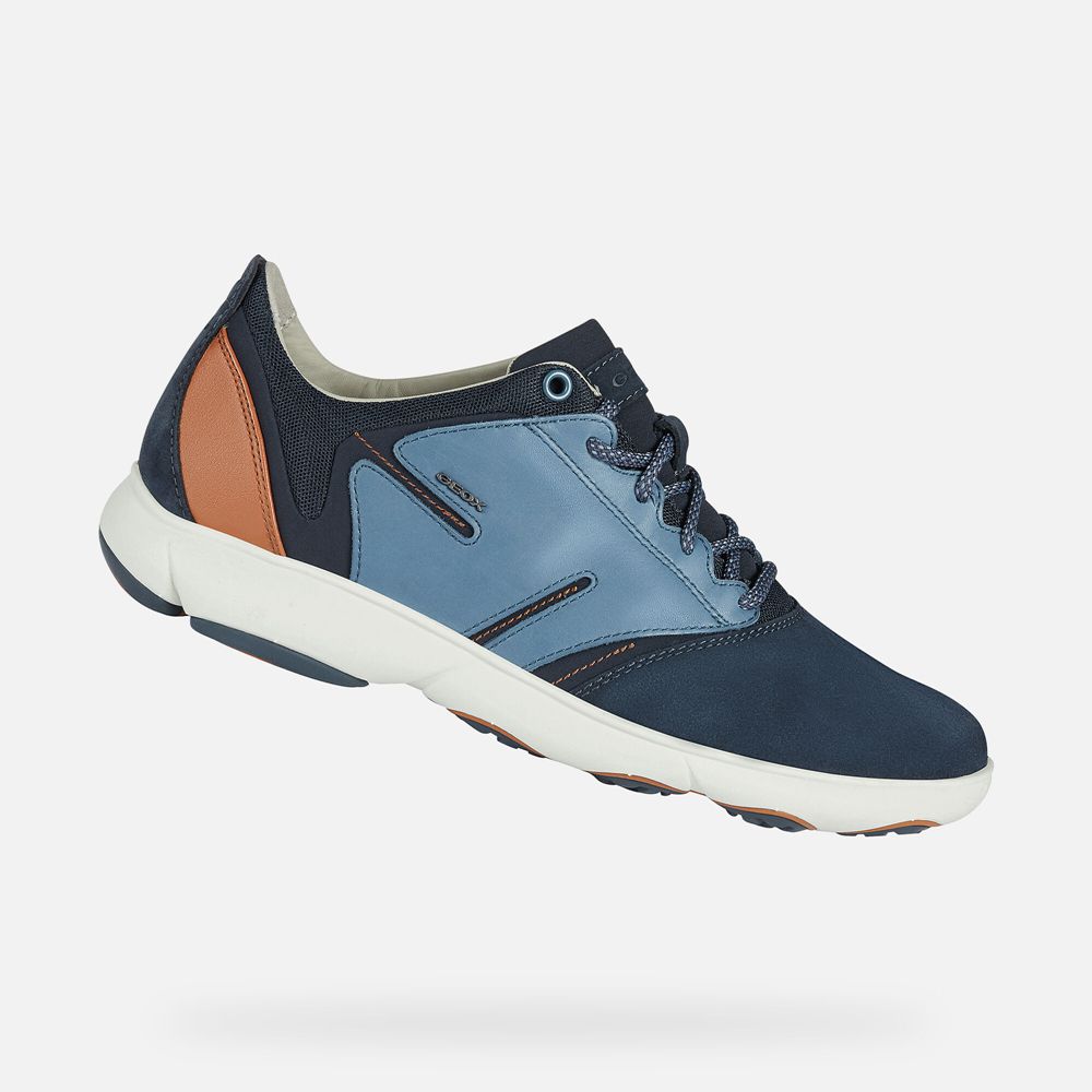 Tenis Geox Homem Azul Marinho/Marrom - Nebula - JRYEV7906